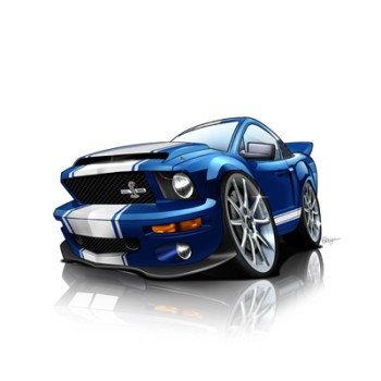 car caricature painting of a sports car