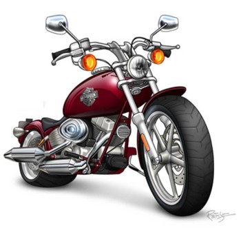 car caricature art of a motorcycle