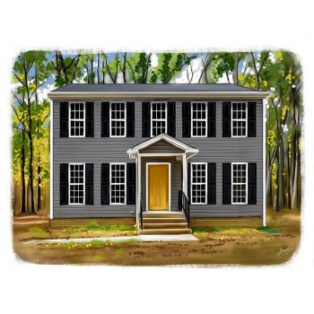 oil painting of a house