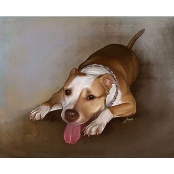 oil painting of a dog