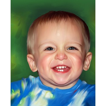 oil painting of a toddler boy