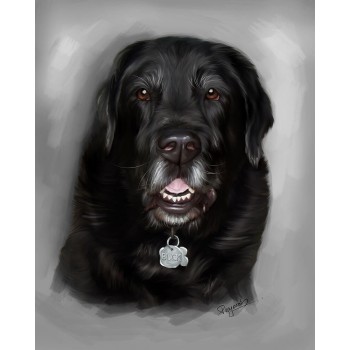 oil portrait of a dog