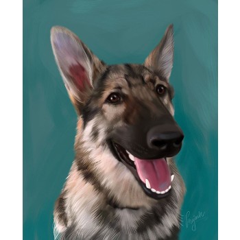 oil painting of a dog