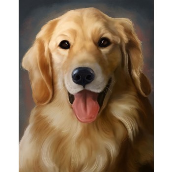 oil painting of a dog