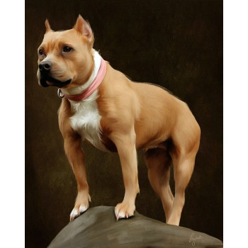 oil painting of a dog