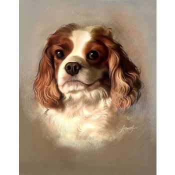 oil portrait of a dog