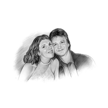 pencil sketch portrait of a couple