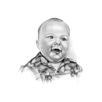 pencil sketch drawing of a baby boy