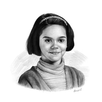 pencil sketch portrait of a girl