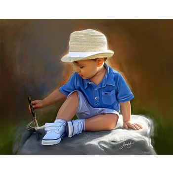 oil portrait painting of a boy