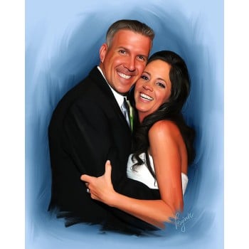 oil portrait art of a wedding couple