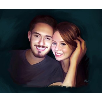 oil portrait painting of a couple