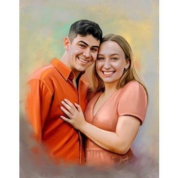 oil portrait artwork of a couple