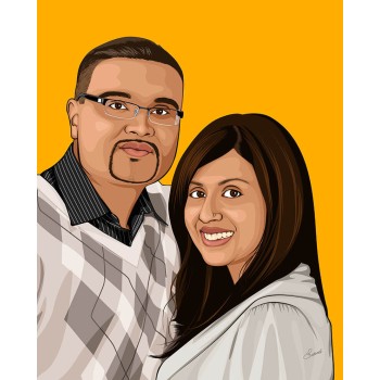 pop art portrait of a couple