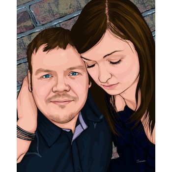 pop art painting of a couple
