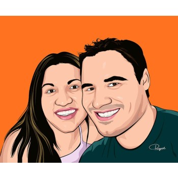 pop art portrait of a couple