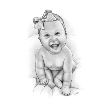 pencil sketch drawing of a baby