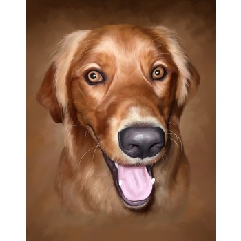 oil painting art of a dog's face 