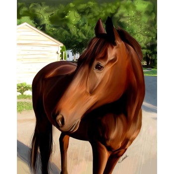 oil portrait art of a horse