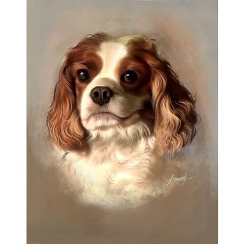 oil portrait of dog's face