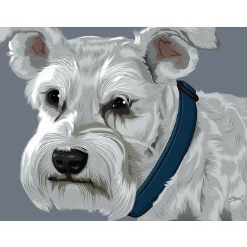pop art portrait of a dog's face