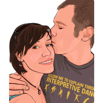 pop art rendering of a couple