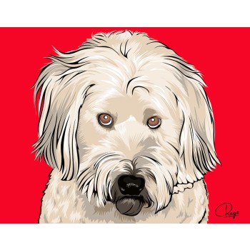 pop art painting of a dog