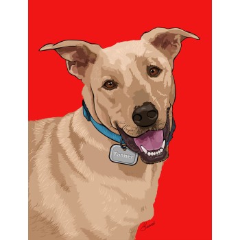 pop art painting of a dog