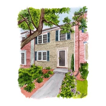 watercolor portrait of a house