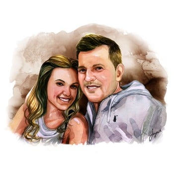 watercolor portrait of a couple