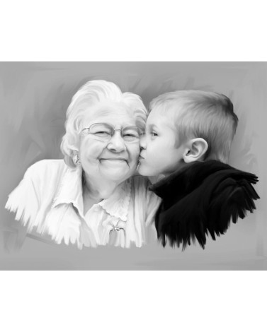 grandchild and grandmother grandchild and grandmother